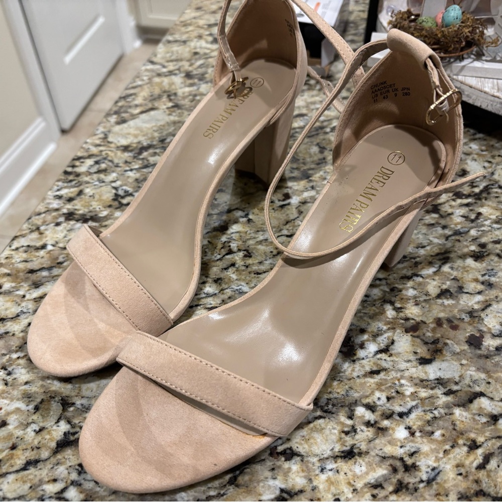 Dream Pairs Women's Tan Block Heel Sandals